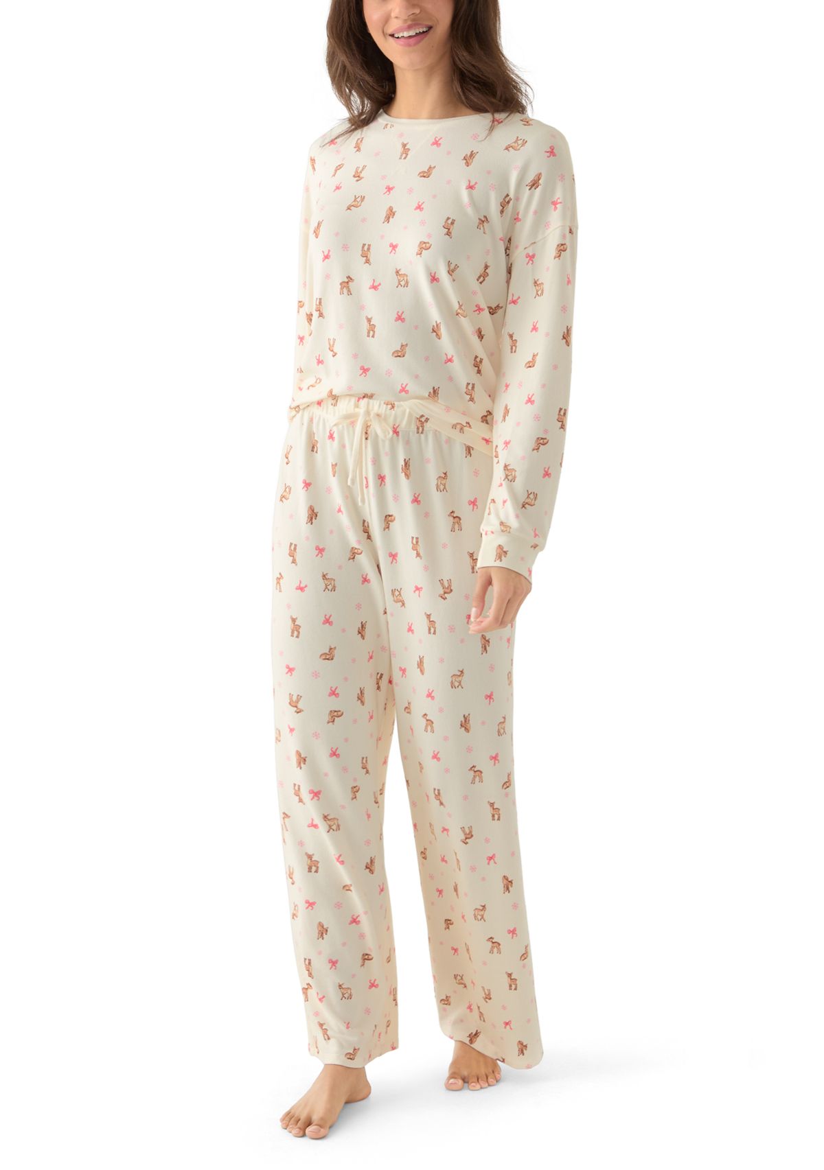 Womens Cozy Brushed Pajama Set