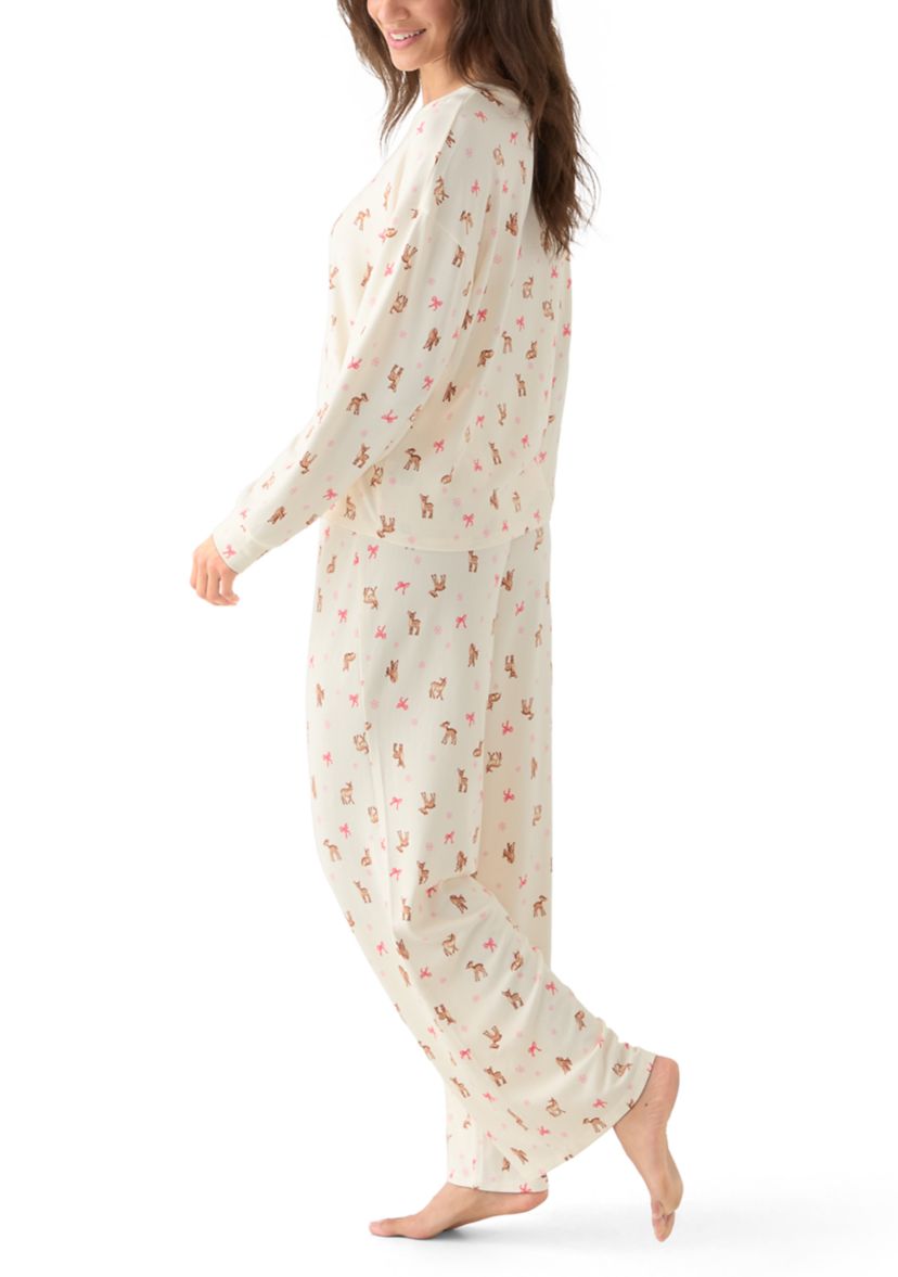 Womens Cozy Brushed Pajama Set