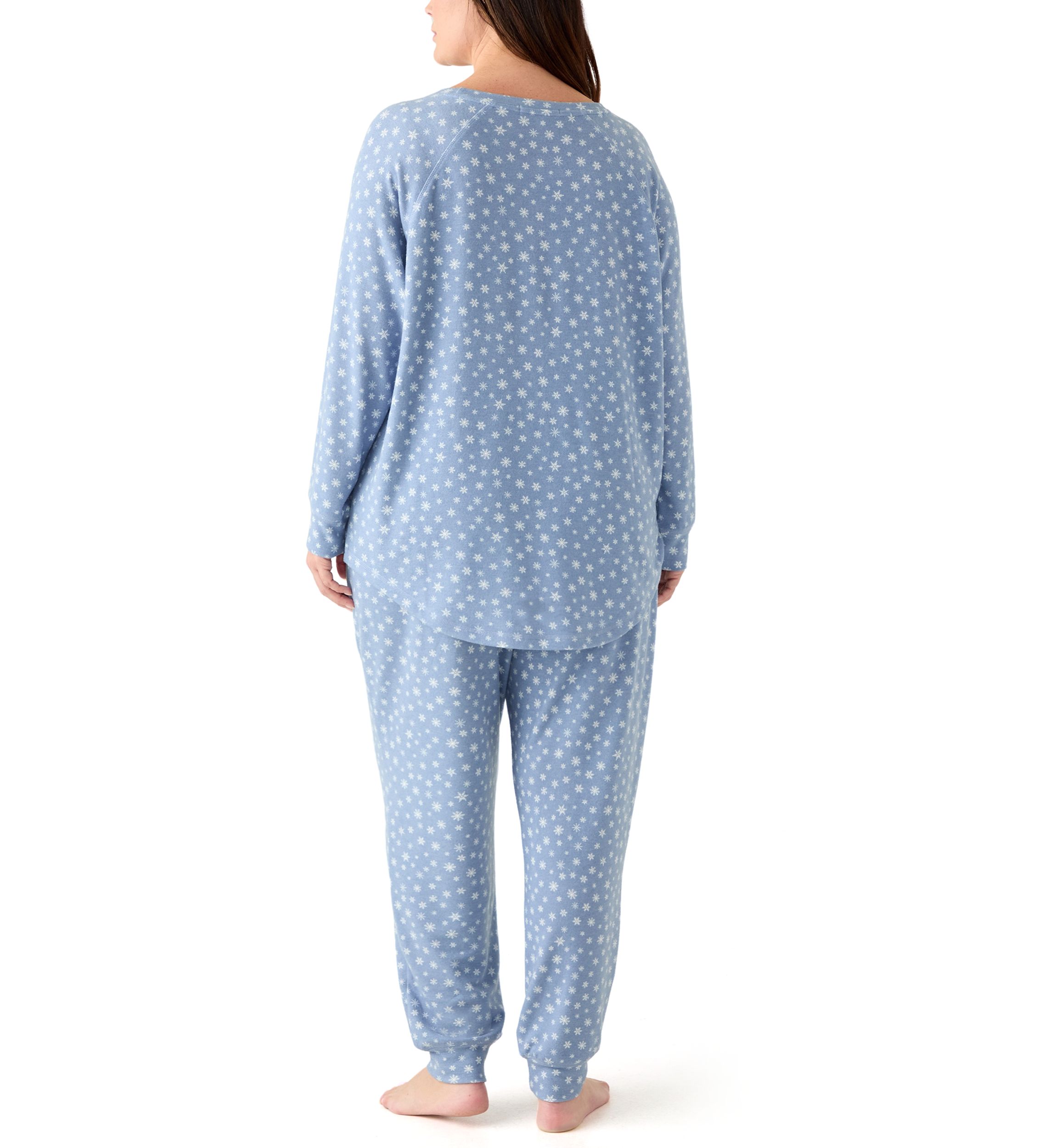 Plus Size Long Sleeve Brushed Knit Pajama Set 