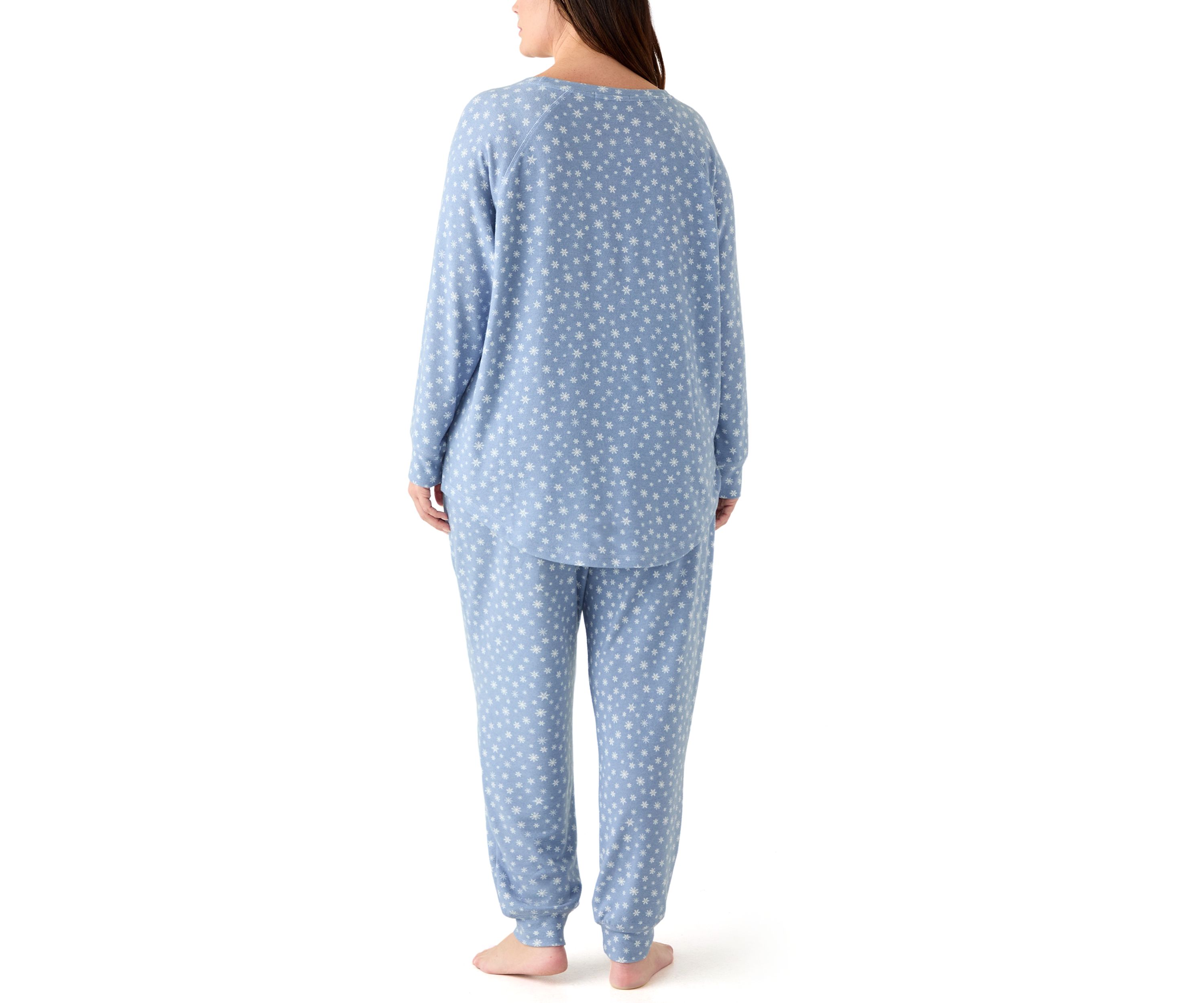 Plus Size Long Sleeve Brushed Knit Pajama Set 