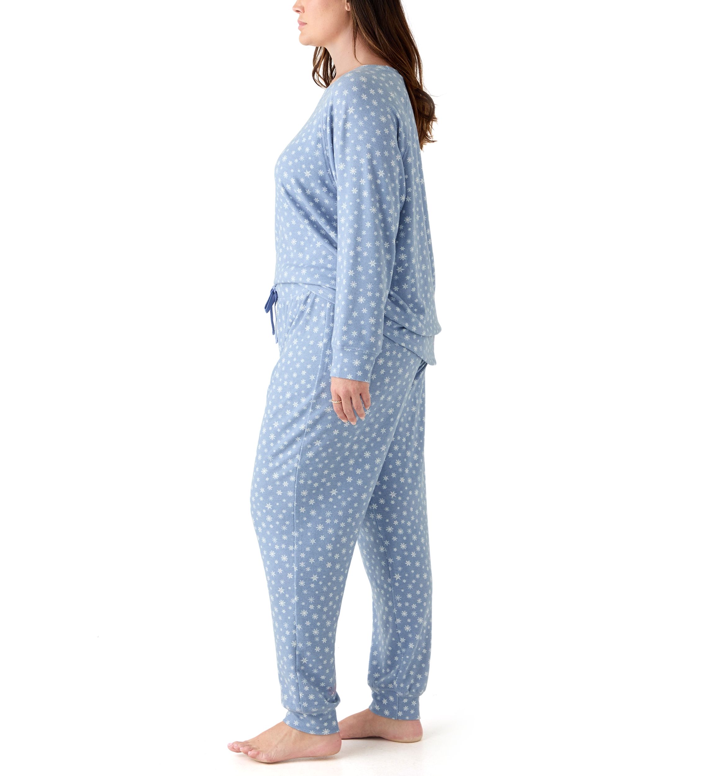 Plus Size Long Sleeve Brushed Knit Pajama Set 