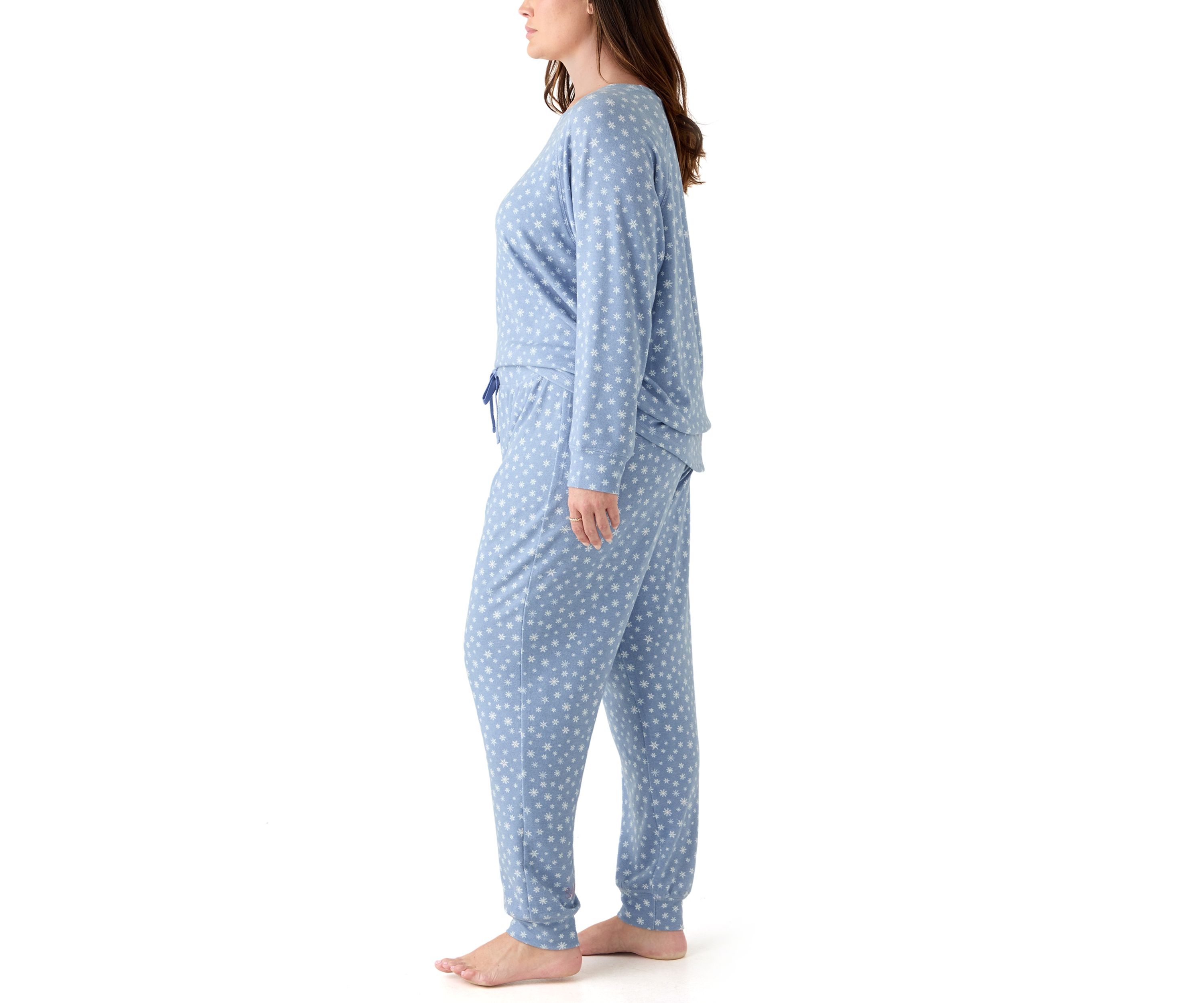 Plus Size Long Sleeve Brushed Knit Pajama Set 