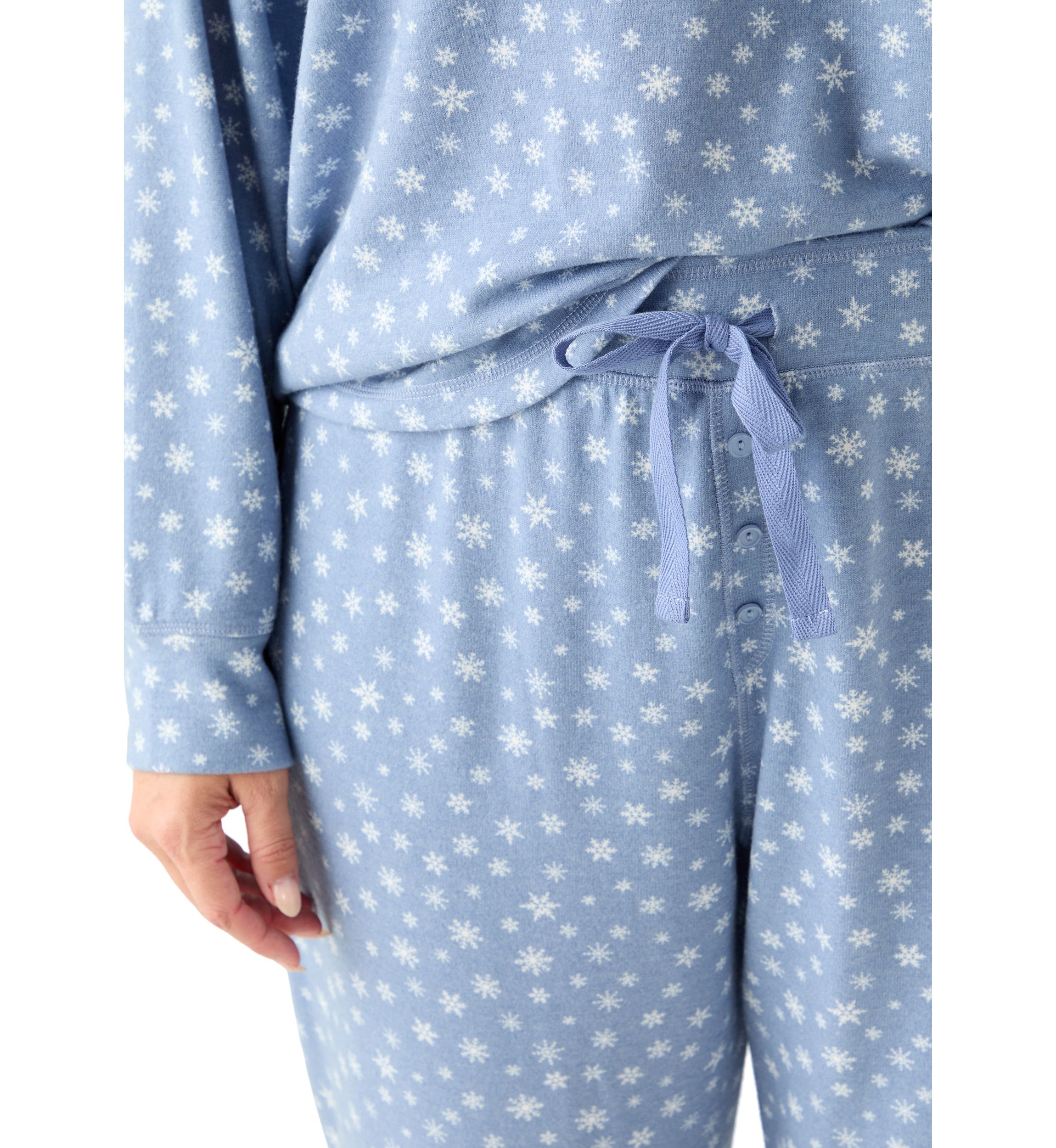 Plus Size Long Sleeve Brushed Knit Pajama Set 