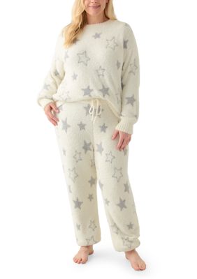 OLIVE + OAK Women's Plus Size Teddy Pajama Set, 3X