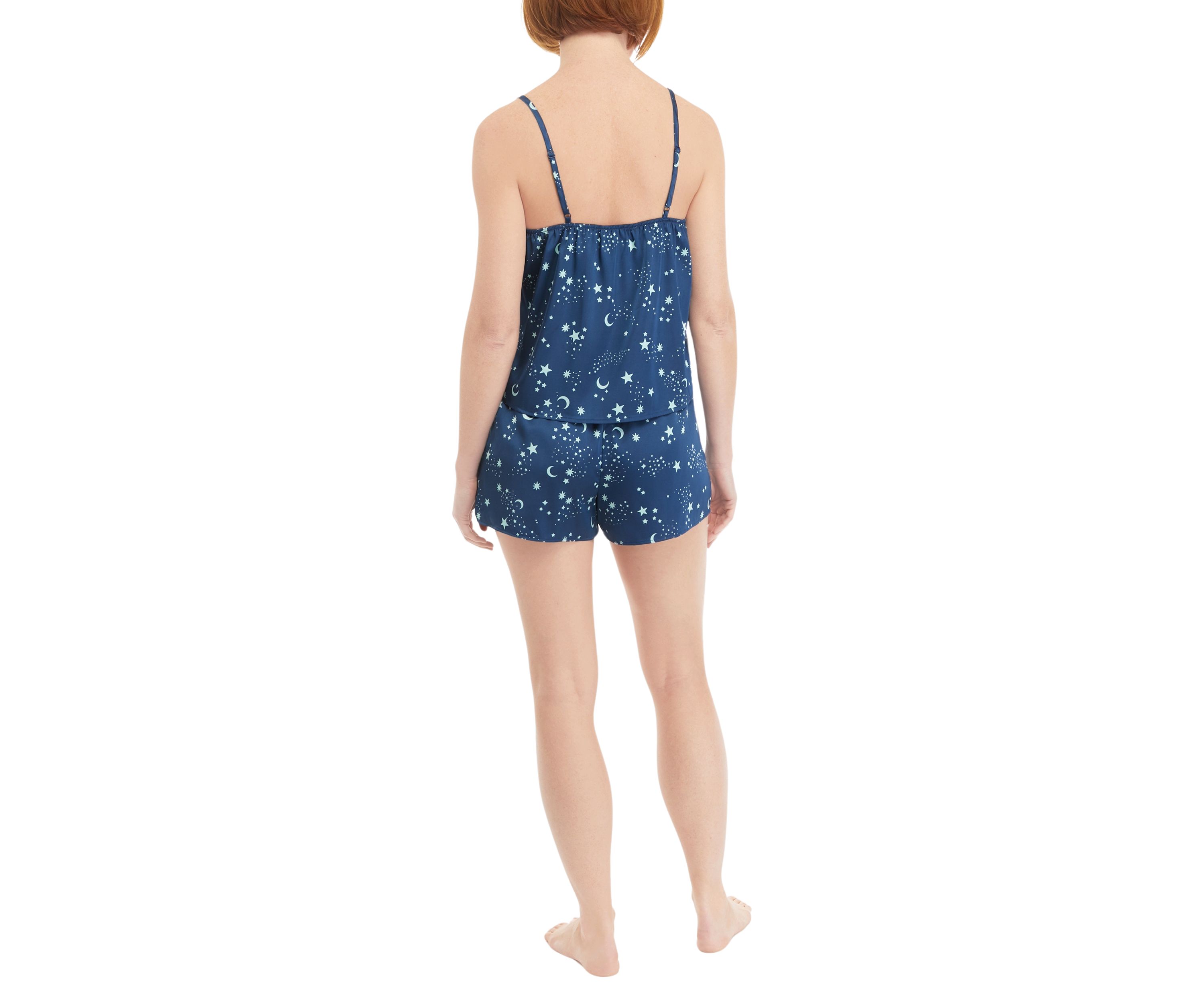 Womens Sleeveless V-Neck Tank Top and Woven Shorts Pajama Set