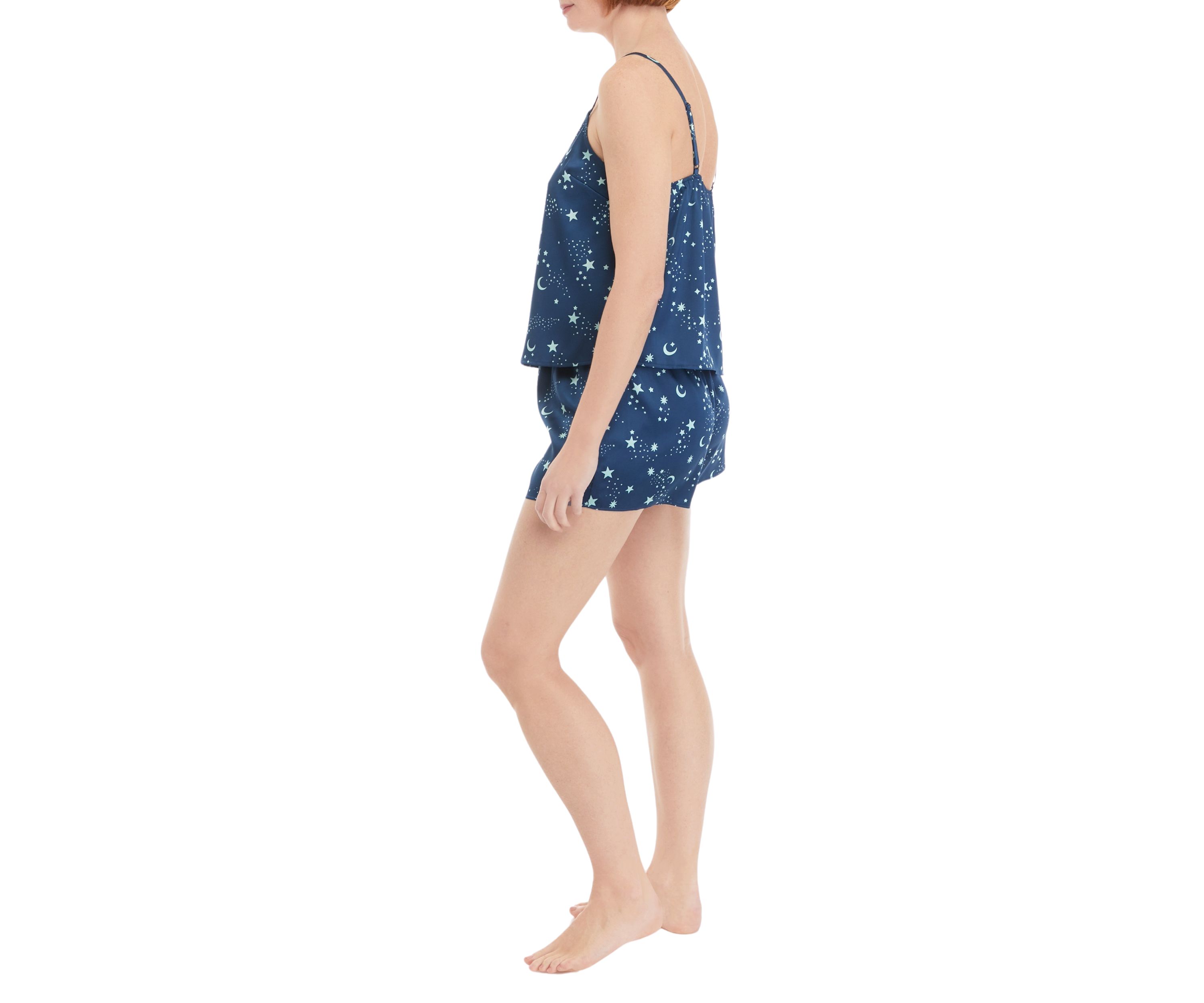 Womens Sleeveless V-Neck Tank Top and Woven Shorts Pajama Set