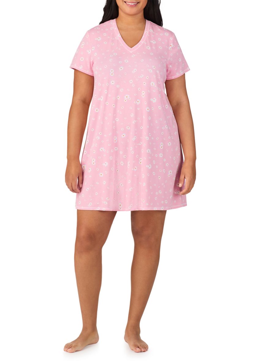 Plus Size   Short Sleeve Sleepshirt 