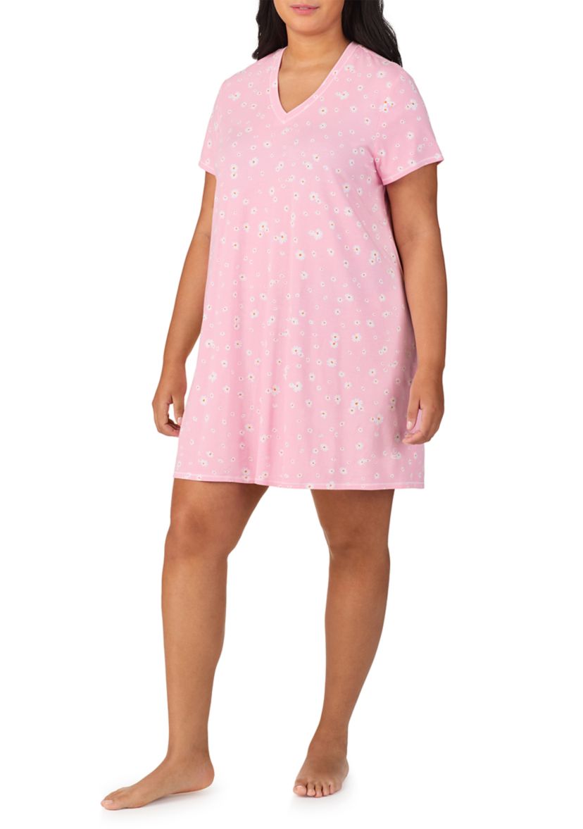 Plus Size   Short Sleeve Sleepshirt 