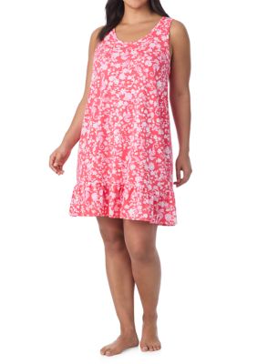 Cuddl Duds Women's Plus Size Sleeveless Tank Top Sleepshirt