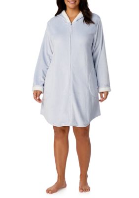 Cuddl Duds Women's Zip Up Robe with Hood, 3XL