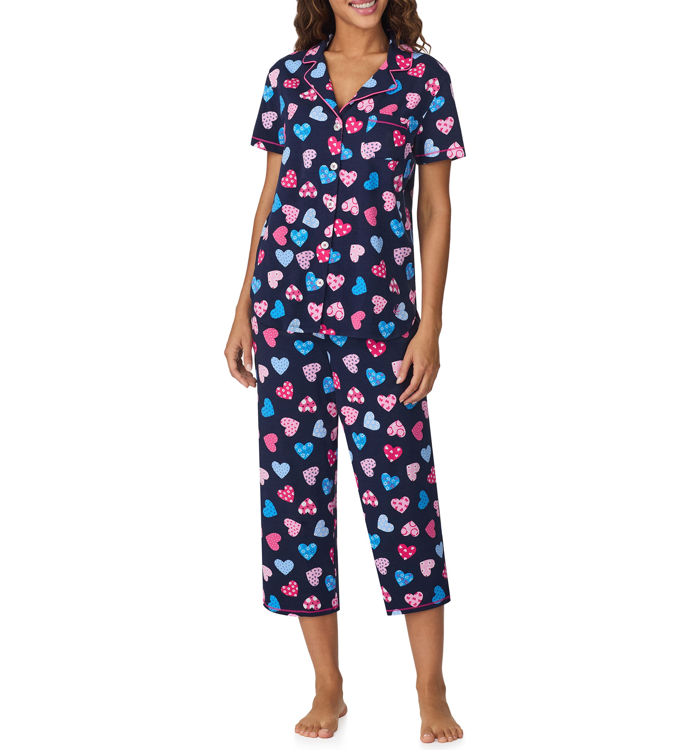 Short Sleeve Notch Pajama Set 