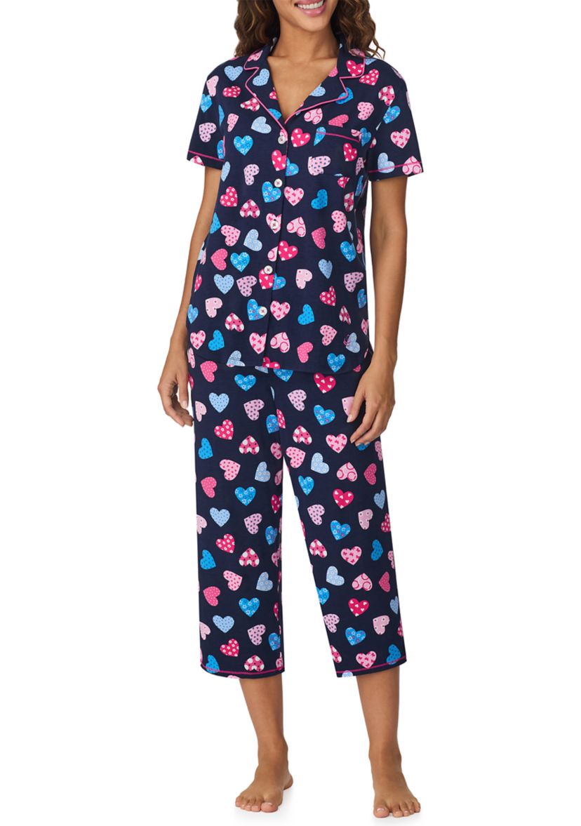 Short Sleeve Notch Pajama Set 