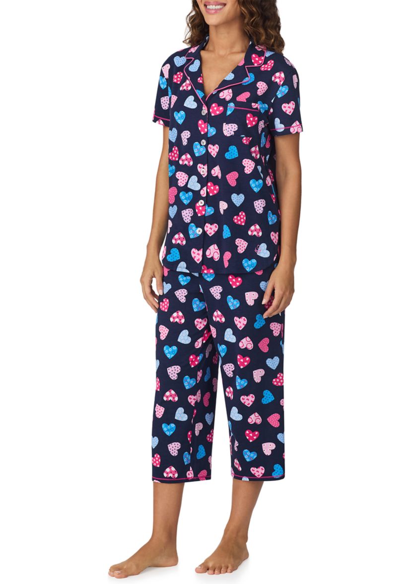 Short Sleeve Notch Pajama Set 
