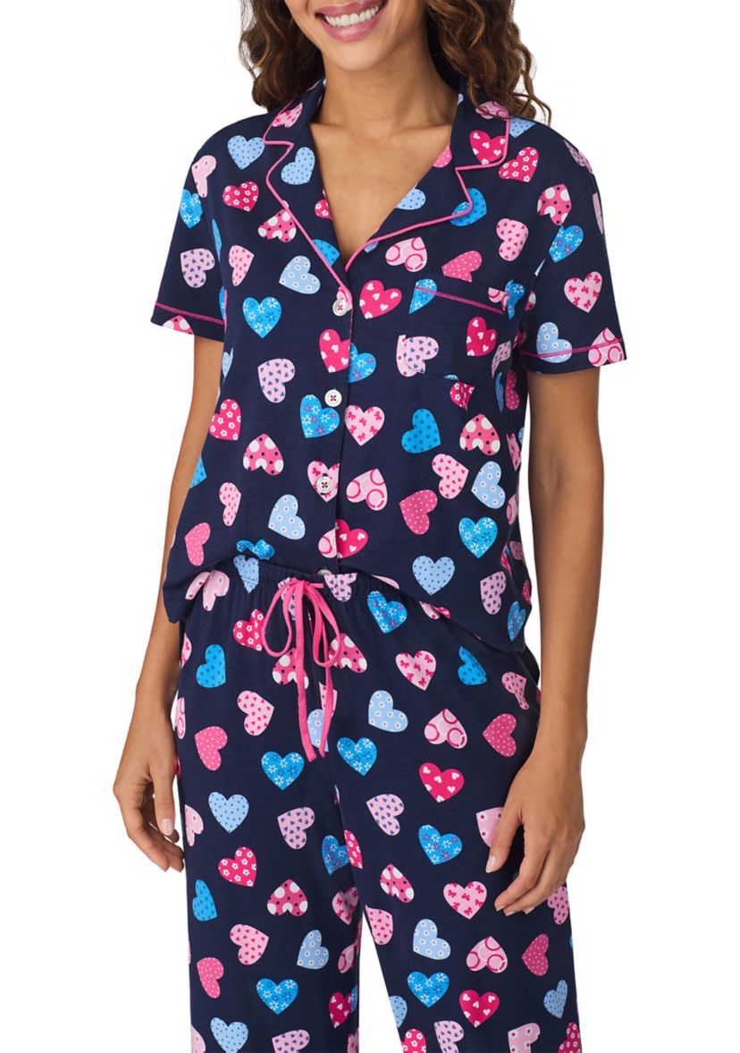 Short Sleeve Notch Pajama Set 