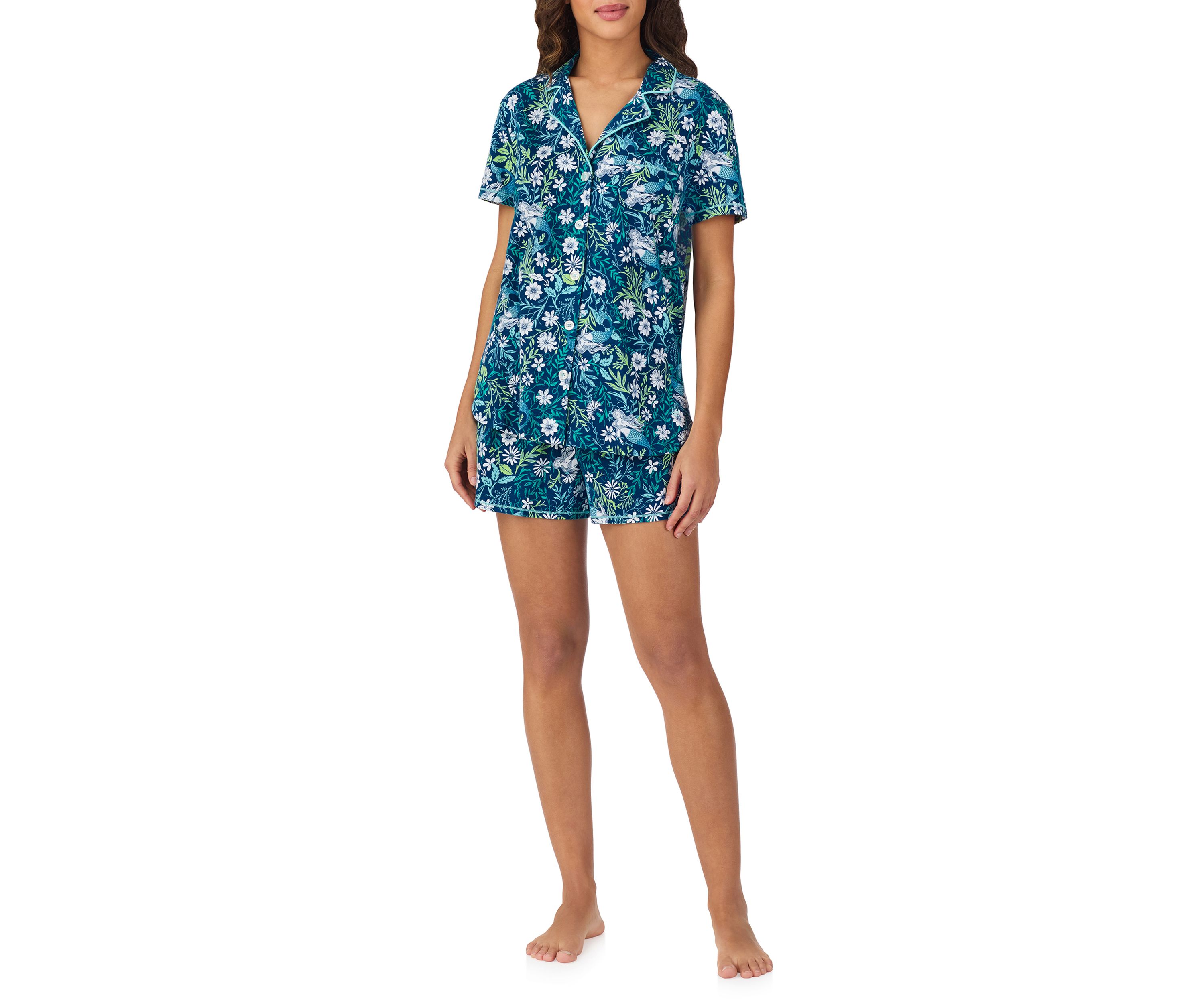 Short Sleeve Notch Collar Boxer PJ Set