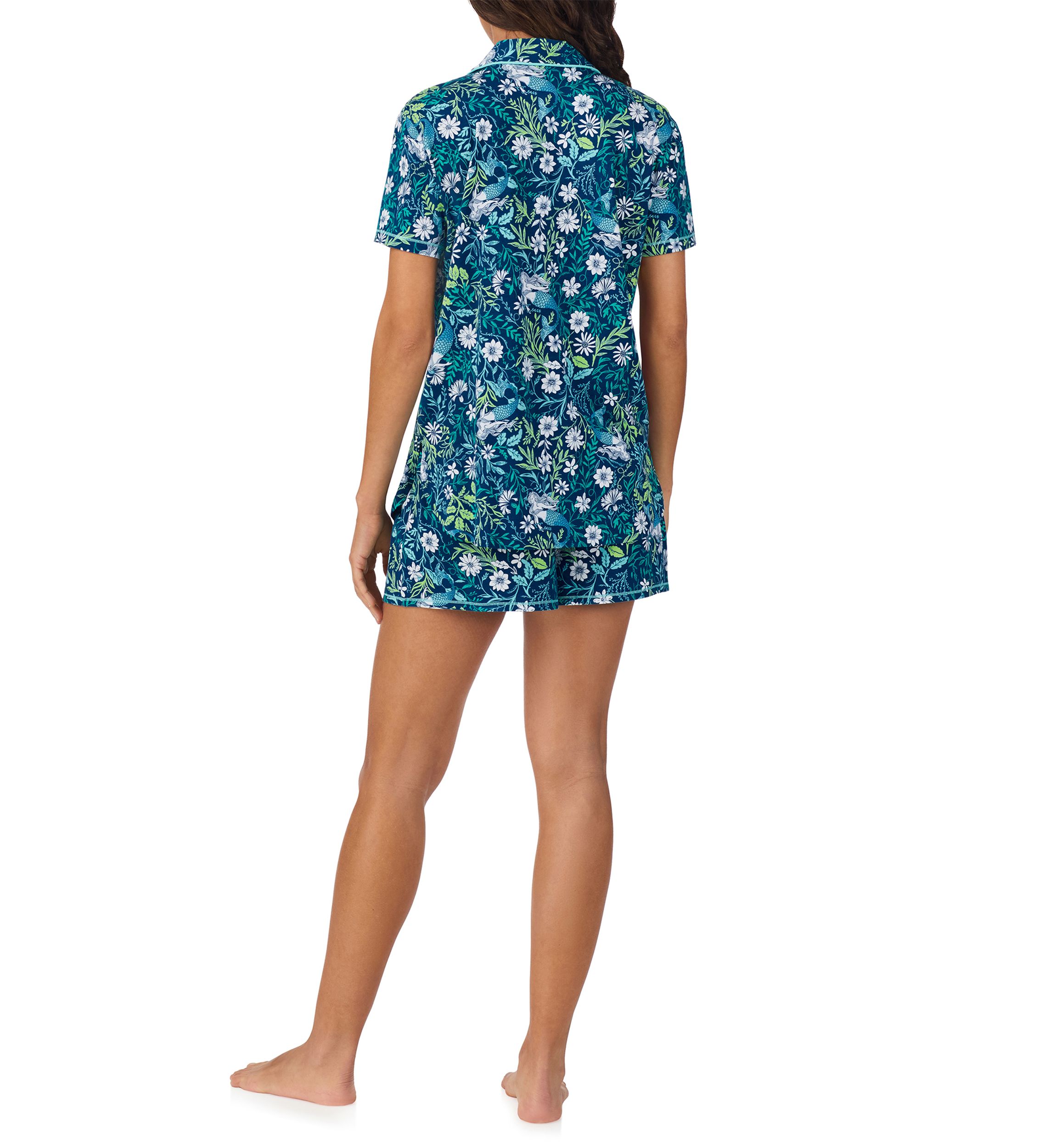 Short Sleeve Notch Collar Boxer PJ Set
