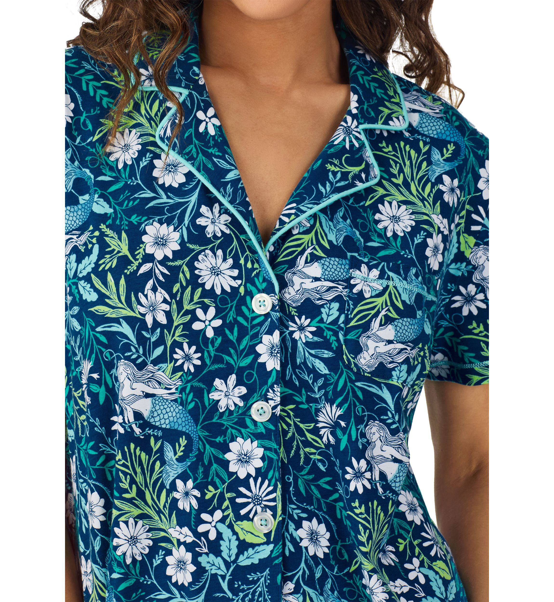 Short Sleeve Notch Collar Boxer PJ Set
