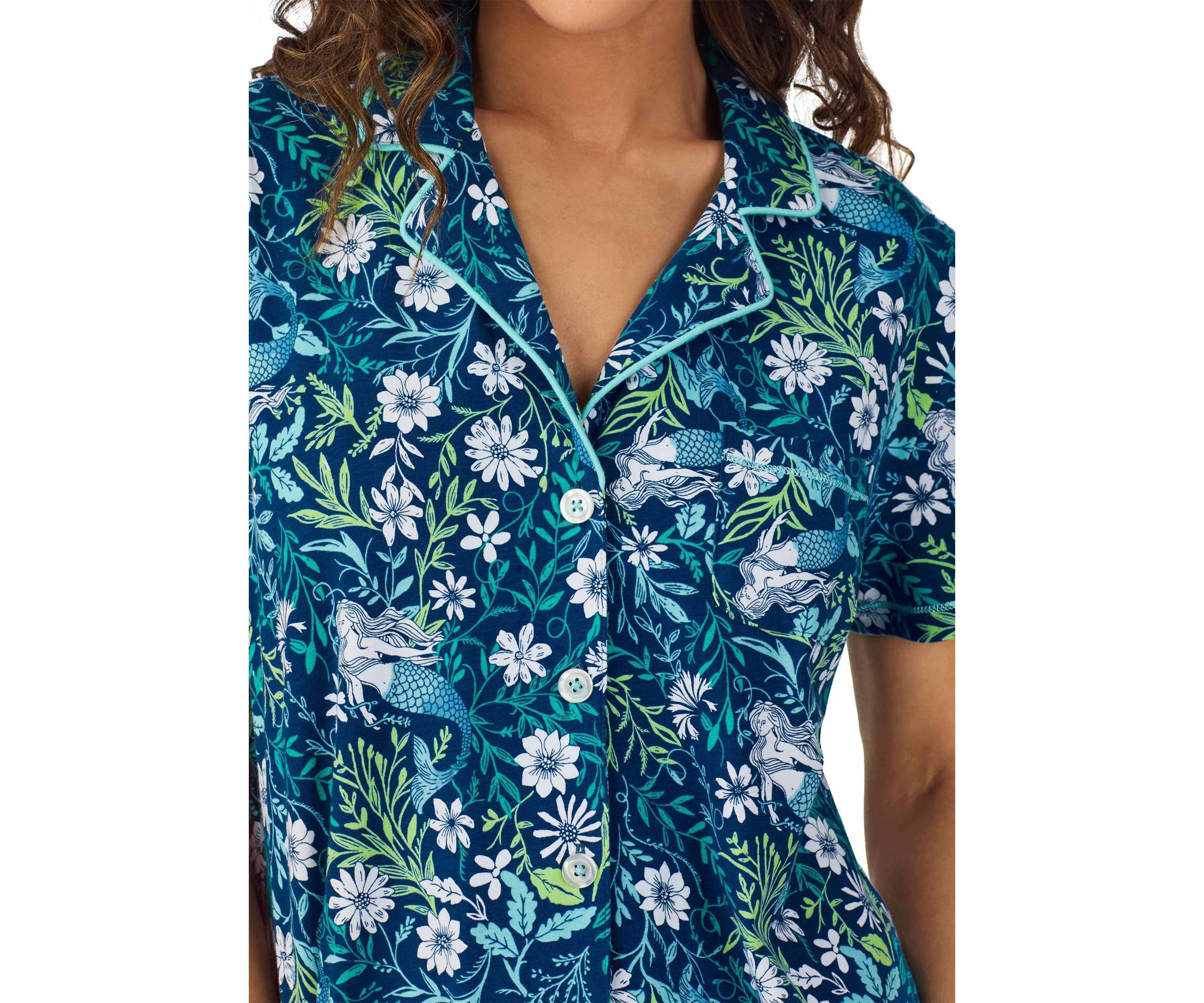 Short Sleeve Notch Collar Boxer PJ Set