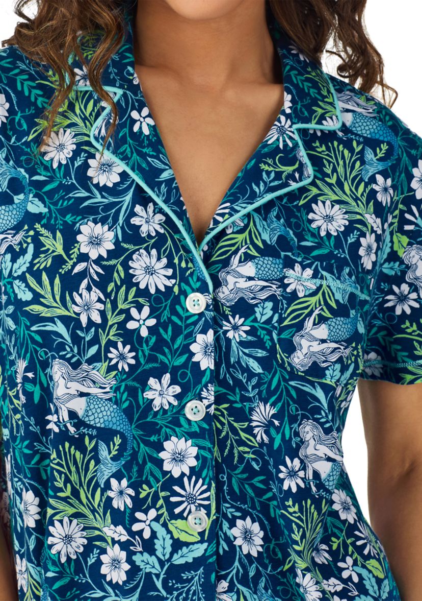 Short Sleeve Notch Collar Boxer PJ Set