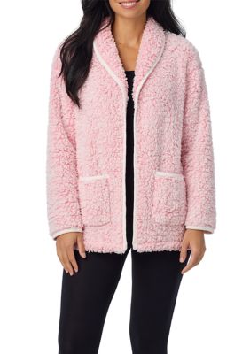 Cuddl Duds Women's Short Sherpa Cardigan, Large