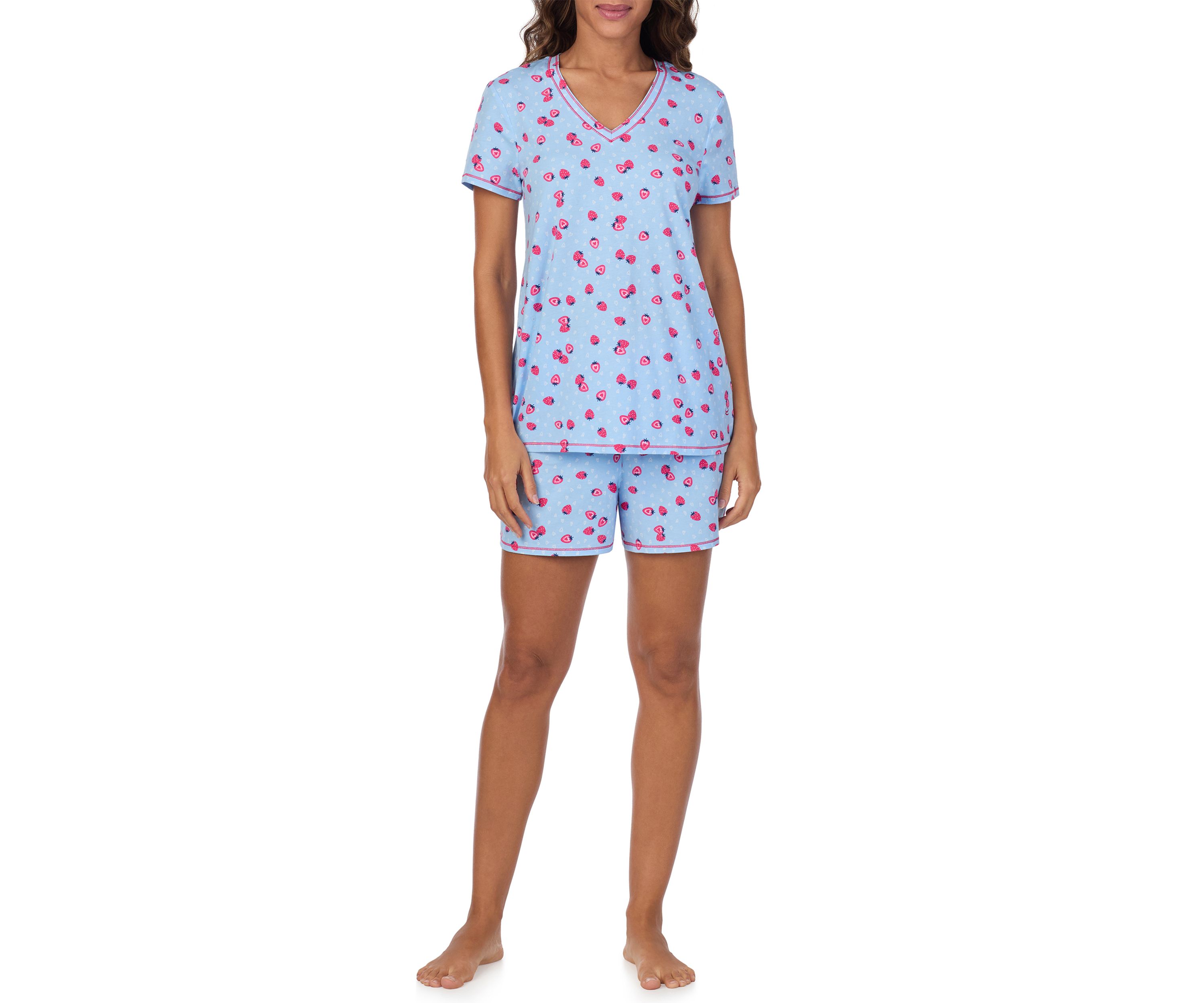 Printed V-Neck Pajama Set