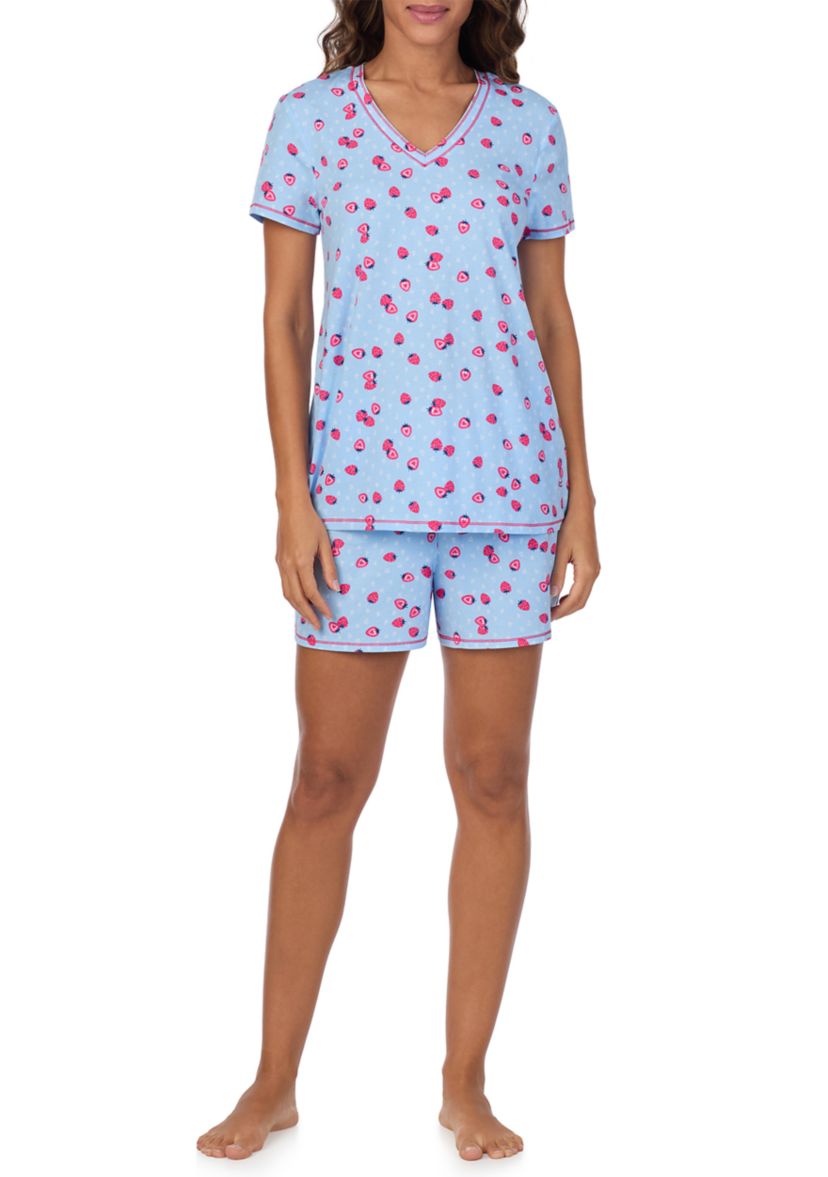 Printed V-Neck Pajama Set