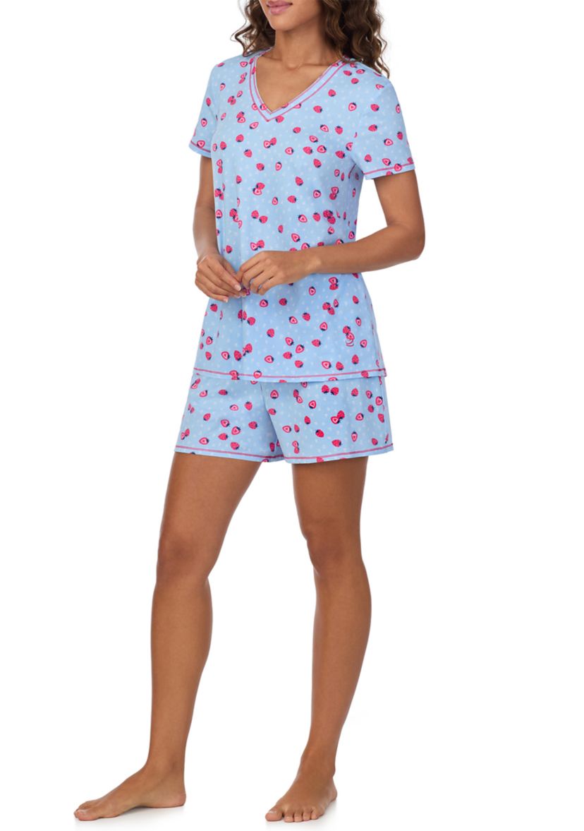 Printed V-Neck Pajama Set