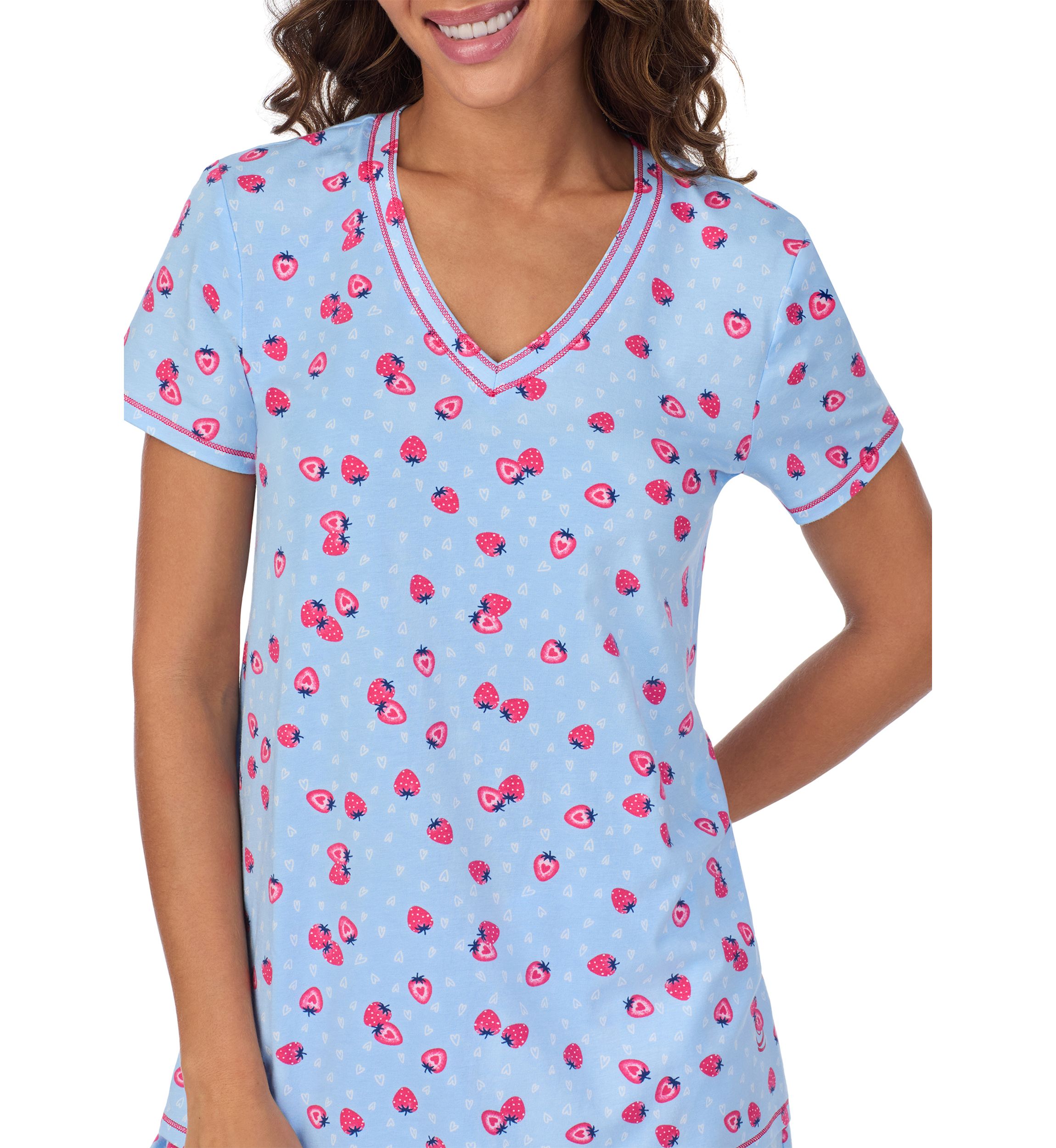Printed V-Neck Pajama Set