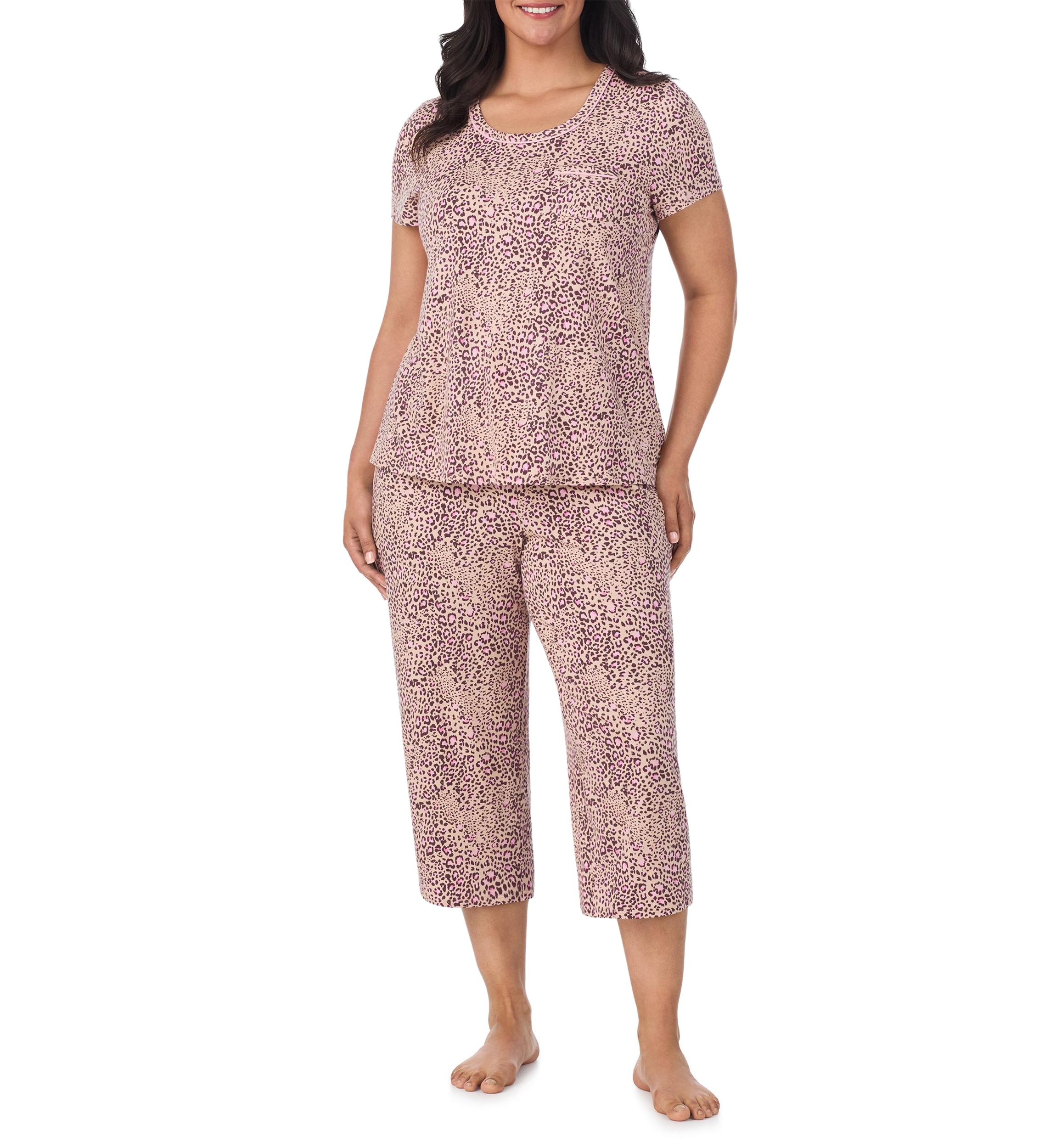 Short Sleeve Top and Cropped Pants Pajama Set