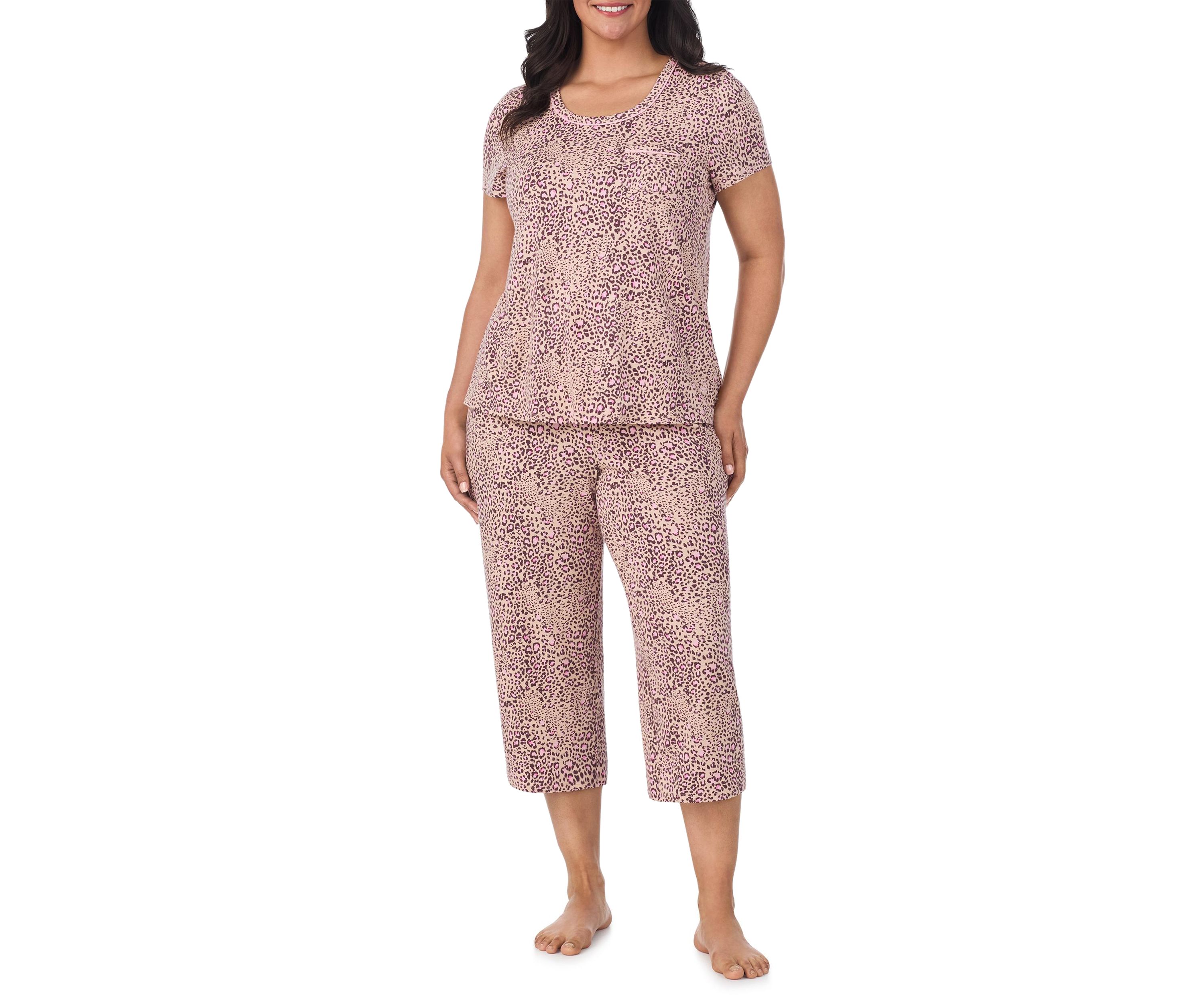 Short Sleeve Top and Cropped Pants Pajama Set