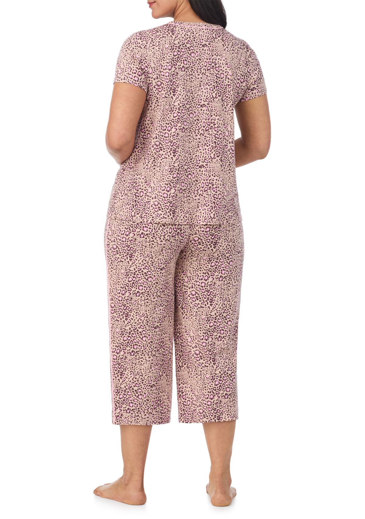 Short Sleeve Top and Cropped Pants Pajama Set
