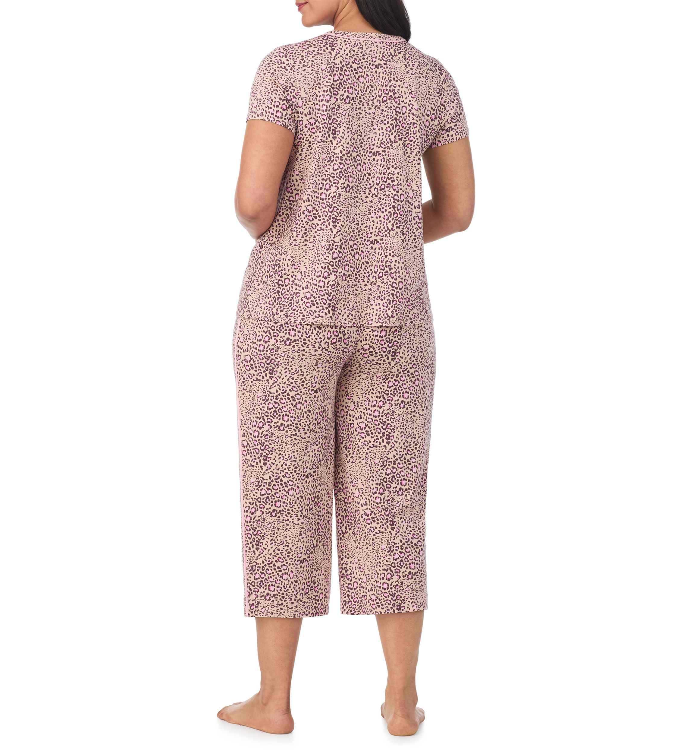 Short Sleeve Top and Cropped Pants Pajama Set