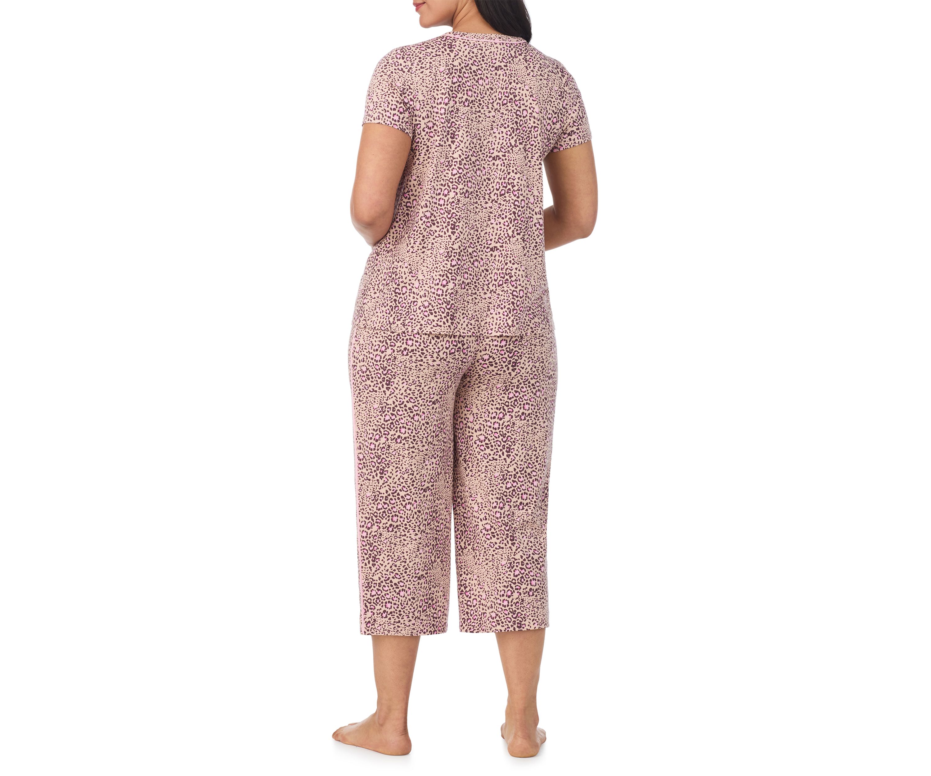 Short Sleeve Top and Cropped Pants Pajama Set