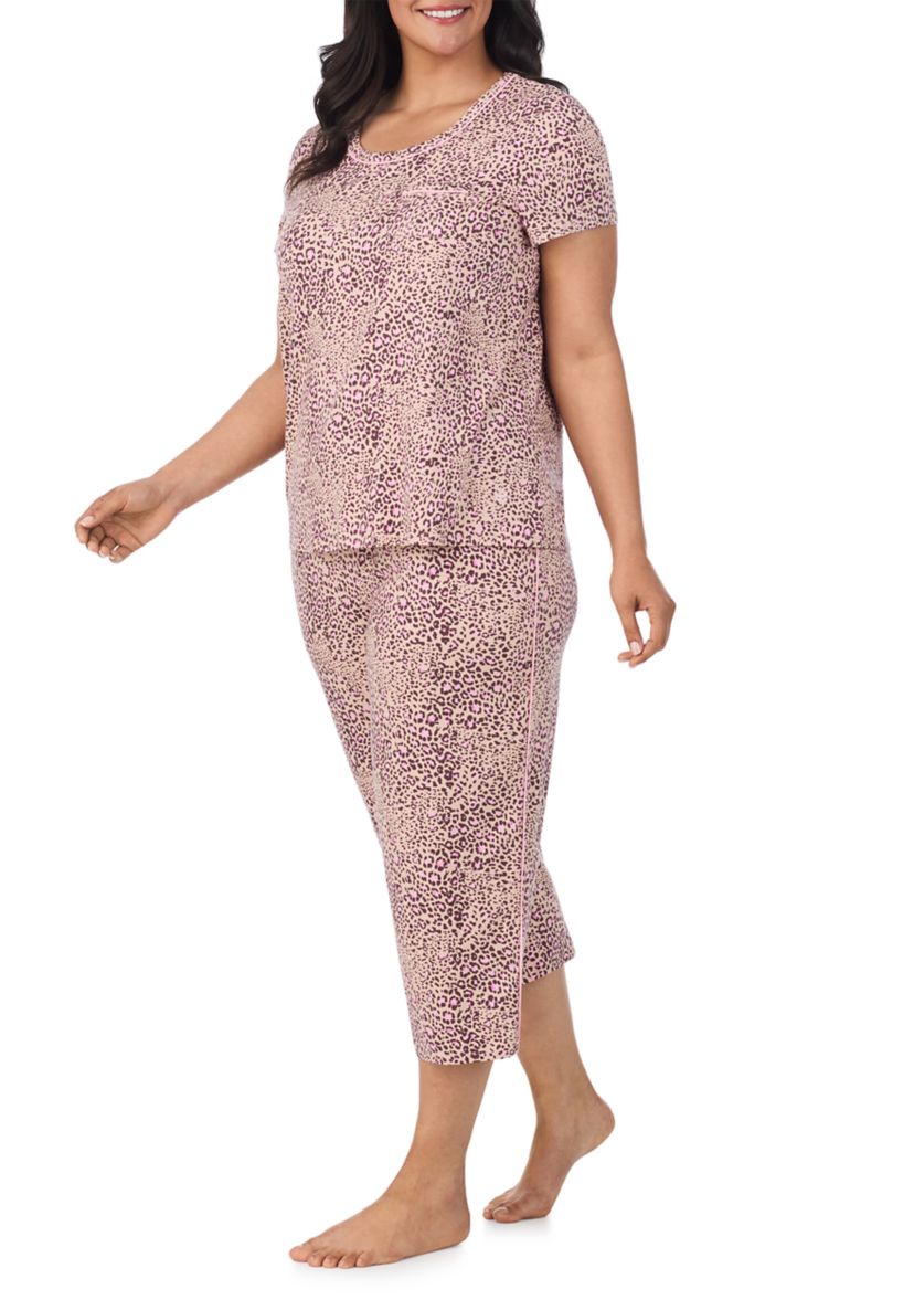 Short Sleeve Top and Cropped Pants Pajama Set