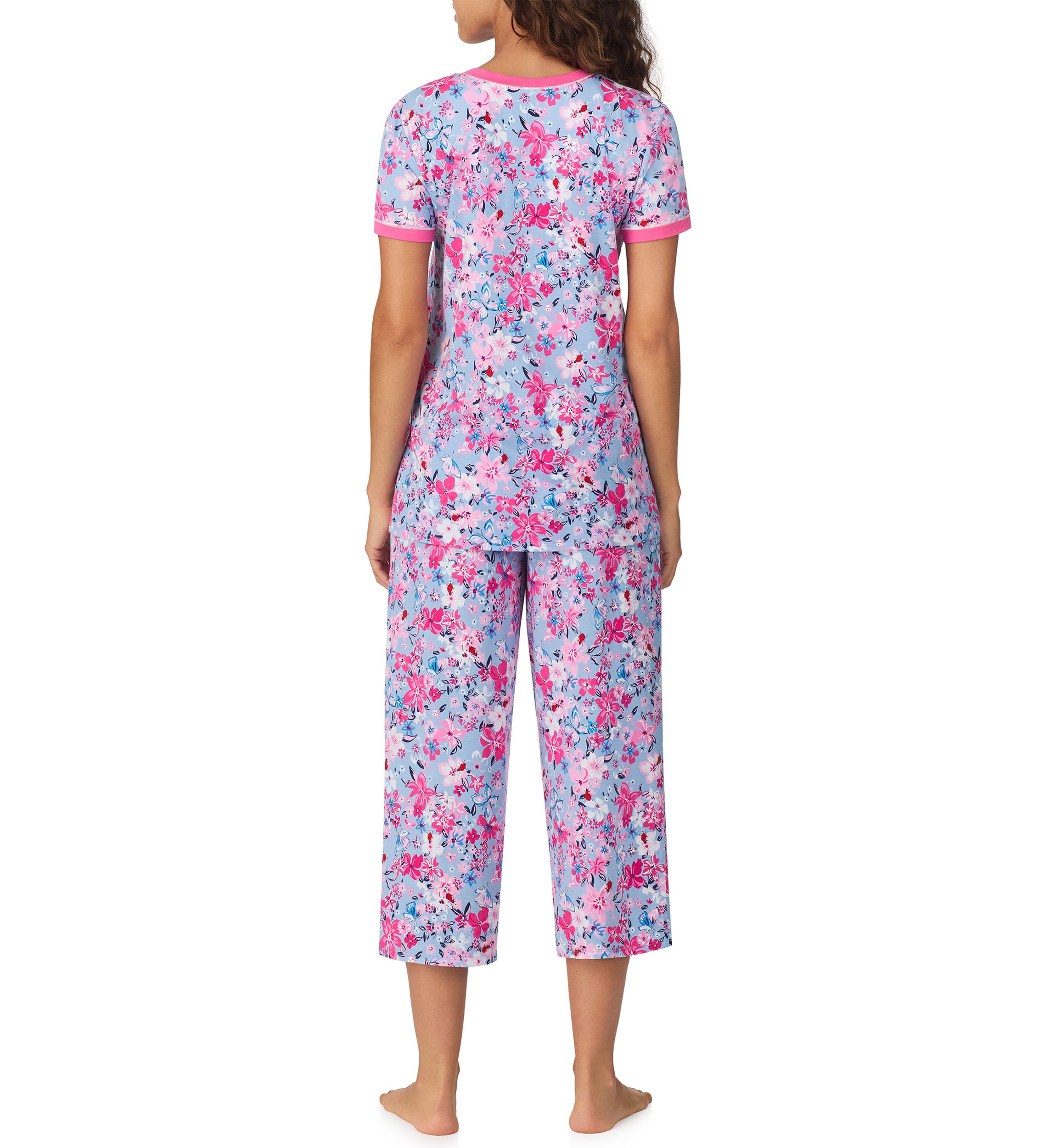 Short Sleeve Cropped Printed Pajama Set