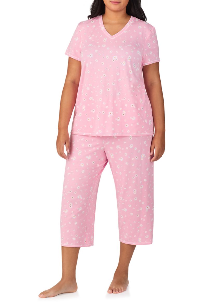 Plus Size Short Sleeve Top and Pant Set 
