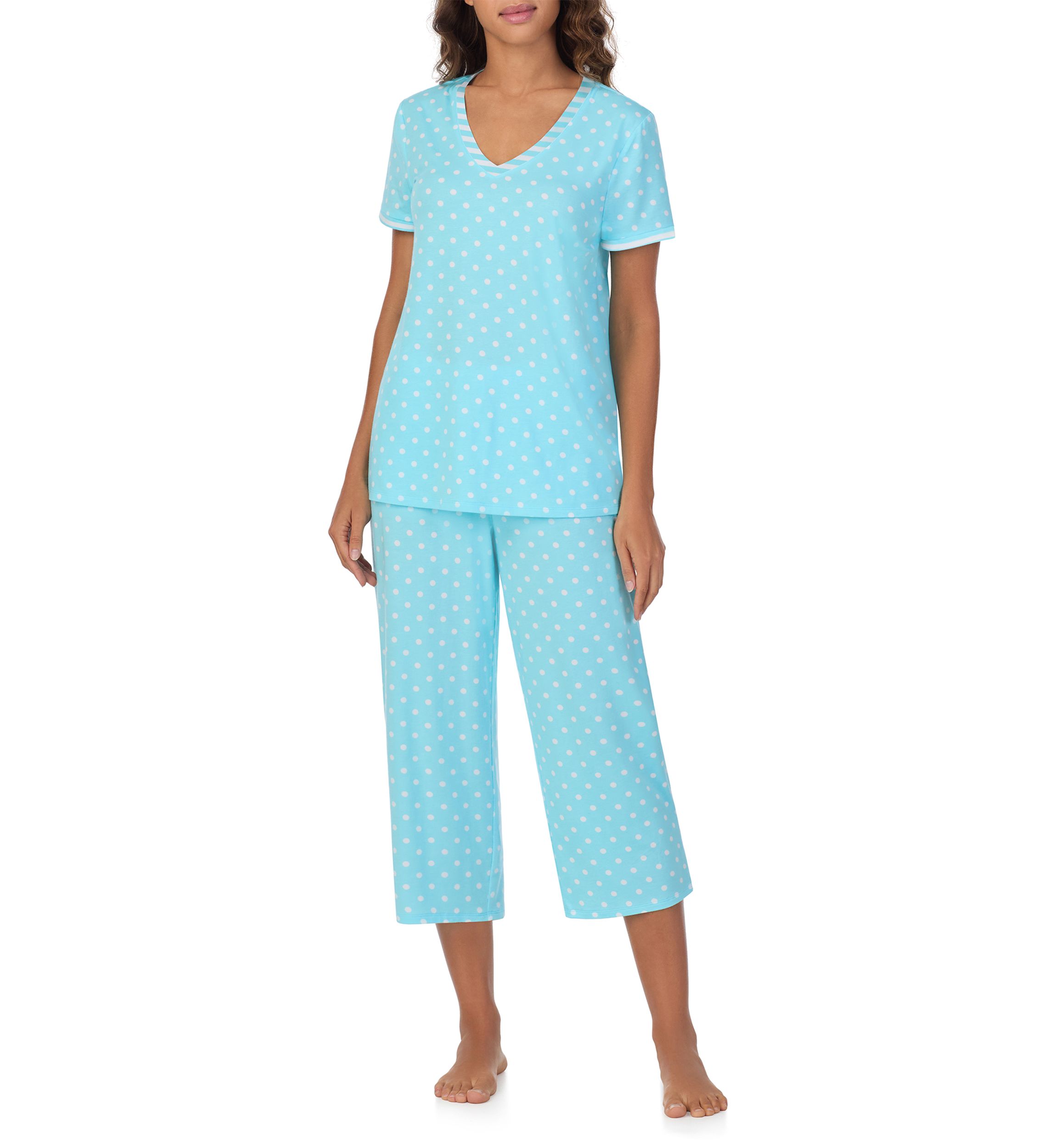 Cropped V-Neck Pajama Set