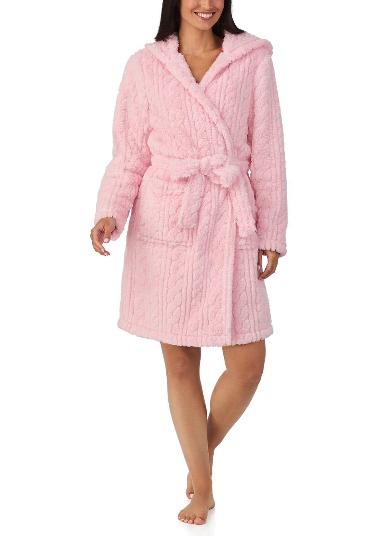 Long Sleeve Hooded Short Robe 