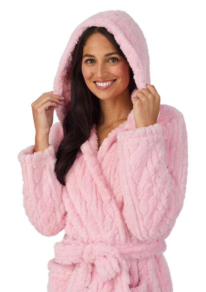 Long Sleeve Hooded Short Robe 