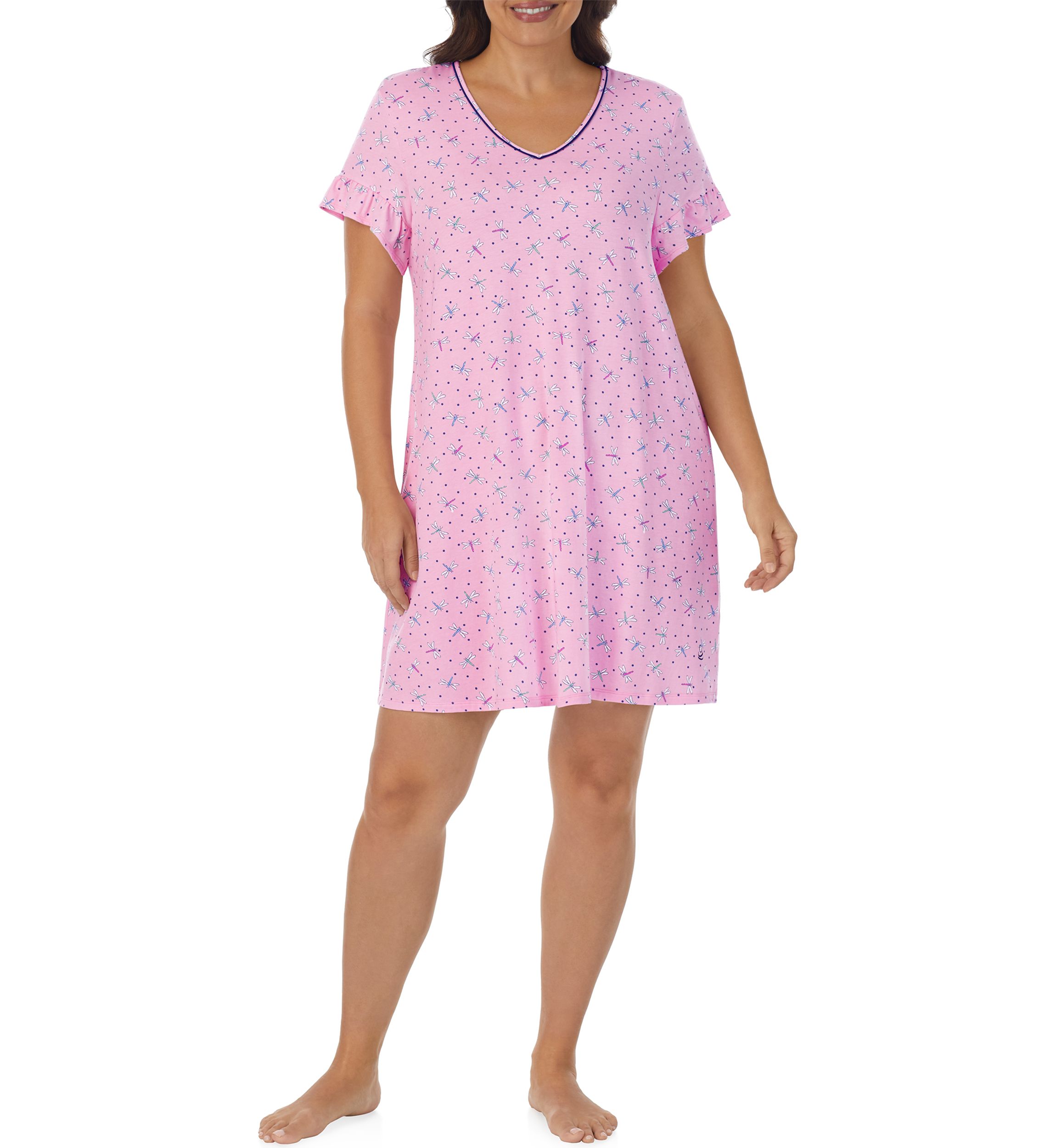 Plus Size Ruffle Sleeve Nightgown