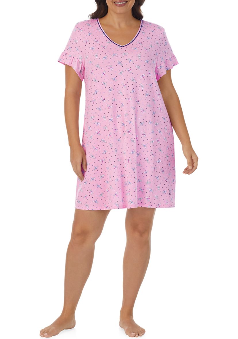 Plus Size Ruffle Sleeve Nightgown