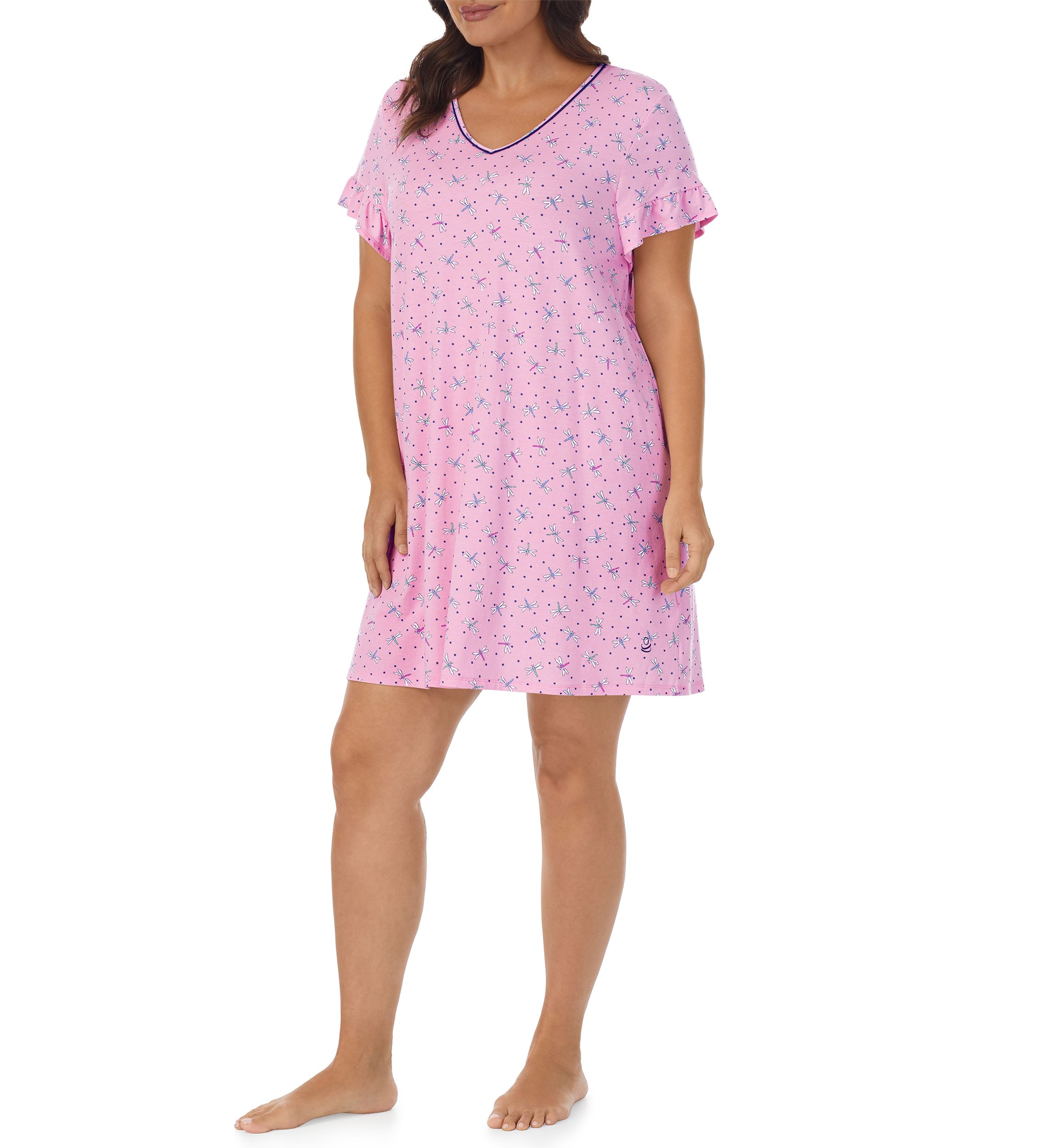 Plus Size Ruffle Sleeve Nightgown