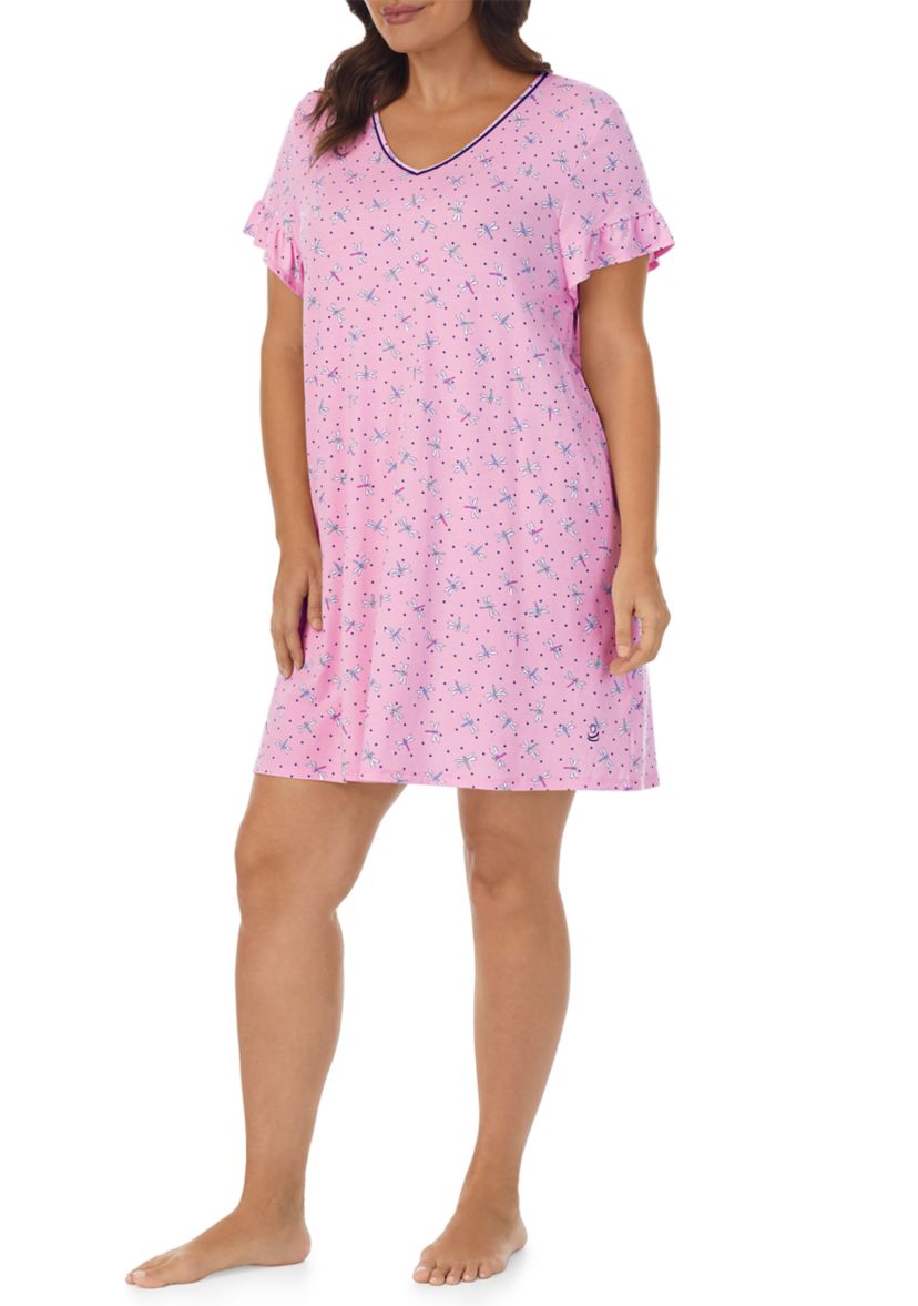 Plus Size Ruffle Sleeve Nightgown