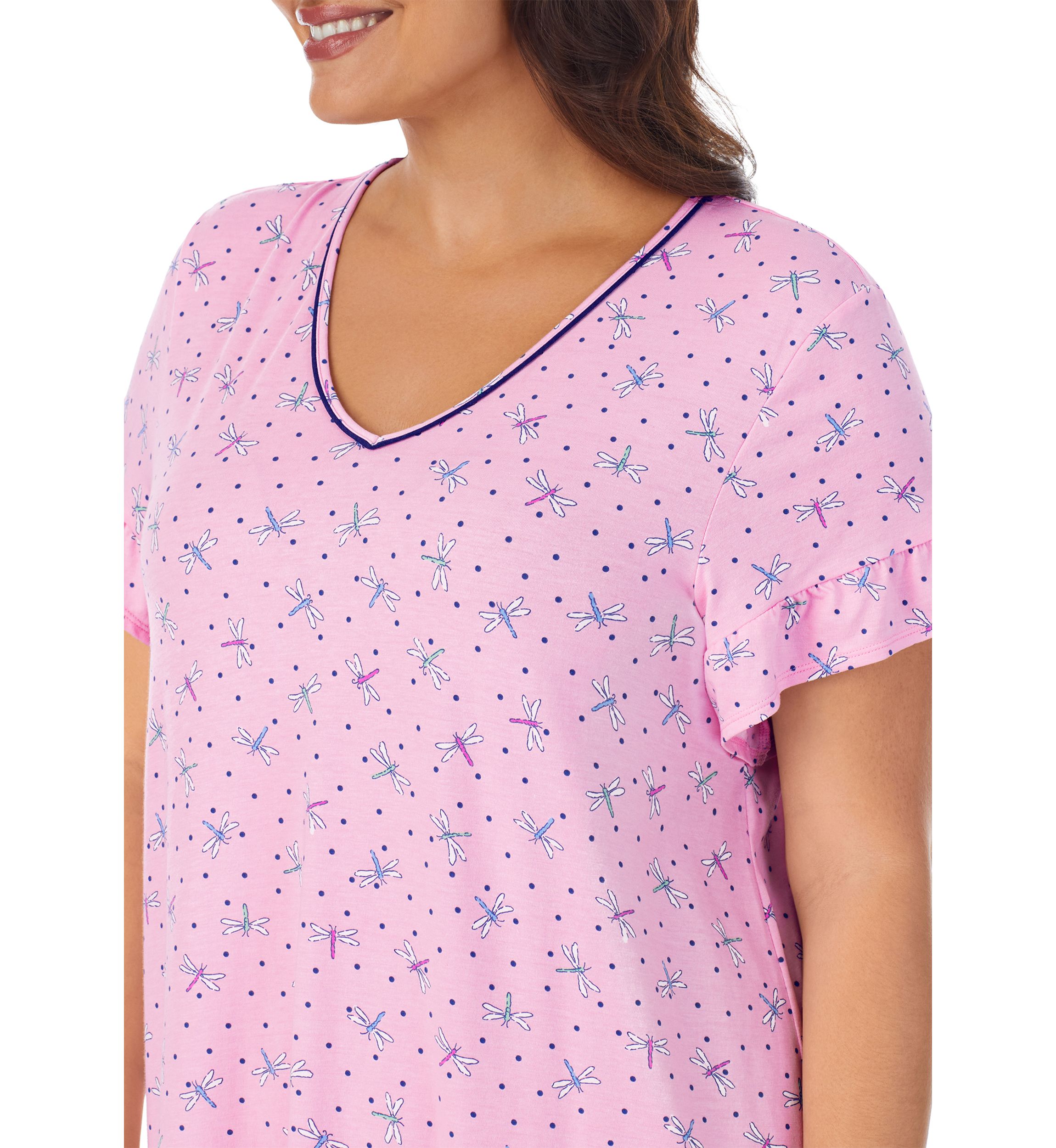 Plus Size Ruffle Sleeve Nightgown