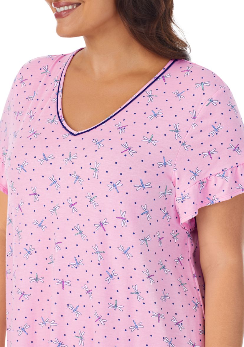 Plus Size Ruffle Sleeve Nightgown