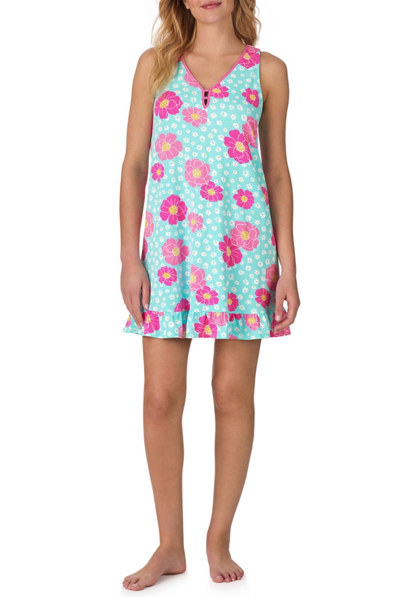 Sleeveless Printed Chemise