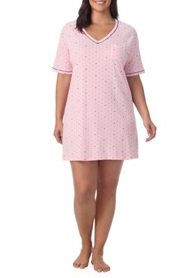 Cuddl Duds Women's Plus Size Short Sleeve Sleep Shirt