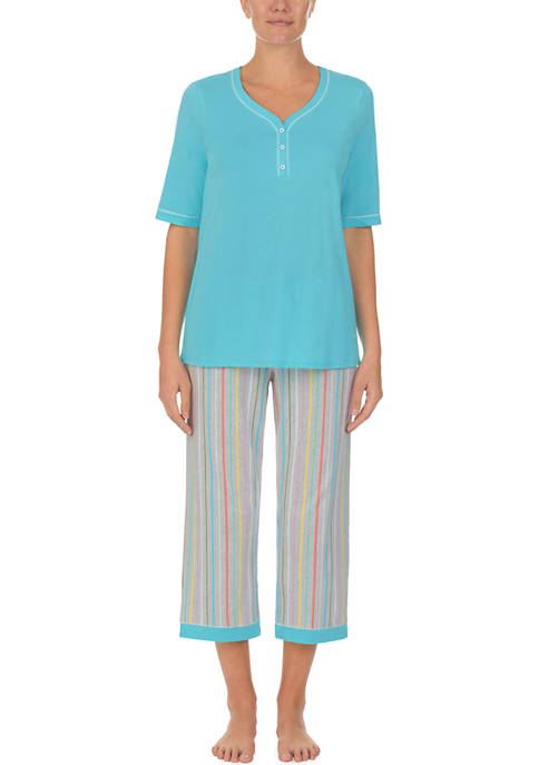 Cuddl Duds® Elbow Sleeve Henley Pajama Set
