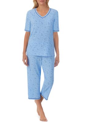 Cuddl Duds Women's Cotton Jersey And Microfleece PJ Set