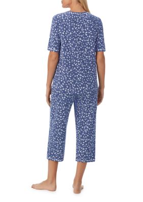 Cuddl Duds Womens Celestial Top & Capri Pajama Set